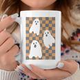 Halloween Ghosts Spooky Season Checker Board Distressed Coffee Mug Unique Gifts
