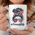 Happy July 4Th Firefighters Wife Life Messy Buns Flag Coffee Mug Unique Gifts