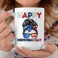 Happy Memorial Day 4Th Of July Messy Bun American Flag Coffee Mug Unique Gifts