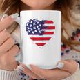 Heart Us Flag 4Th Of July Patriotic American Stars Stripes Coffee Mug Funny Gifts