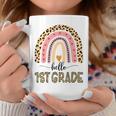 Hello 1St Grade Teacher Leopard Rainbow Girls Back To School Coffee Mug Unique Gifts