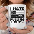 I Hate Pulling Out Boating Pontoon Boat Captain Funny Retro Coffee Mug Funny Gifts
