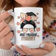 Just Freakin Peachy Peach Messy Bun Girl Summertime Coffee Mug Unique Gifts