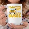 Kids School Bus Boys Funny Just A Boy Who Loves Buses Coffee Mug Funny Gifts