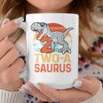 Kids Two A Saurus Rex 2Nd Birthday Dinosaur 2 Year Old Boys Coffee Mug Funny Gifts