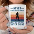 Never Underestimate An Old Man Who Loves Water Skiing Sport Coffee Mug Funny Gifts