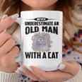 Never Underestimate An Old Man With British Shorthair Cat Old Man Funny Gifts Coffee Mug Unique Gifts