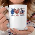 Peace Love Schnauzer Dog Patriotic America Flag 4Th July Coffee Mug Unique Gifts