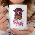 Pray Believe Fight Breast Cancer Afro Messy Bun Coffee Mug Unique Gifts