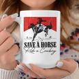 Save A Horse Ride A Cowboy Skeleton Country Skull Western Coffee Mug Funny Gifts