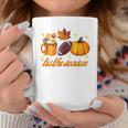 Tis The Season Pumpkin Leaf Latte Fall Thanksgiving Football Latte Coffee Mug Unique Gifts