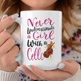 Never Underestimate A Girl With A Cello Cool Quote Coffee Mug Funny Gifts