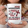 Never Underestimate A Grandma Blood Of Jesus August Coffee Mug Funny Gifts