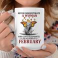 Never Underestimate A Woman Who Loves Elephants February Coffee Mug Personalized Gifts