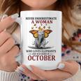 Never Underestimate A Woman Who Loves Elephants October Coffee Mug Personalized Gifts