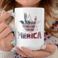 Vintage Merica Rock Sign 4Th Of July Usa Flag Patriotic Mens Coffee Mug Unique Gifts