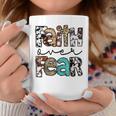 Western Cowhide Leopard Jesus Christian Faith Over Fear Faith Funny Gifts Coffee Mug Unique Gifts
