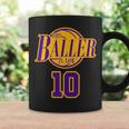 10 Years Old Birthday Basketball Baller Purple And Yellow Coffee Mug Gifts ideas