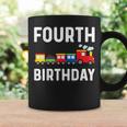 4Th Birthday Train Theme Party Toddler Boys Kids 4 Year Old Coffee Mug Gifts ideas