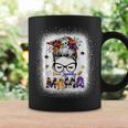 Bleached One Spooky Mama Messy Bun Skull Halloween Coffee Mug Gifts ideas