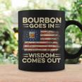 Bourbon Goes In Wisdom Comes Out 4Th Of July Drinking Lover Drinking Funny Designs Funny Gifts Coffee Mug Gifts ideas