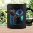 Cats Howl At Moon Funny Vintage Three Cat Howling Wolf Meme Coffee Mug Gifts ideas