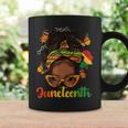 Celebrate Junenth Afro Messy Bun Black Women Melanin Coffee Mug Gifts ideas