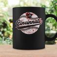Cincinnati Baseball Heart Distressed Vintage Baseball Fans Coffee Mug Gifts ideas