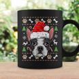 Cute Boston Terrier Ugly Christmas Sweater Santa Hat Xmas Coffee Mug Gifts ideas