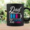 Dad Of 2 Boys And 1 Girl Battery Fully Fathers Day Birthday Coffee Mug Gifts ideas