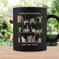 Easily Distracted By Cats And Books Cat Book Lovers Bookworm Coffee Mug Gifts ideas