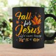 Fall For Jesus He Never Leaves Autumn Christian Prayer Coffee Mug Gifts ideas