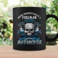Fireman Biker Never Underestimate Motorcycle Skull Coffee Mug Gifts ideas