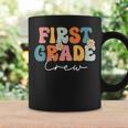 First Grade Crew Team Retro Groovy Vintage Back To School Coffee Mug Gifts ideas