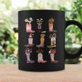 Floral Cowgirl Grid Pink Colorful Boots Coffee Mug Gifts ideas