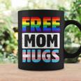 Free Mom Hugs Groovy Rainbow Heart Lgbt Flag Pride Month Coffee Mug Gifts ideas