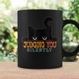 Funny Black Cat Judging You Silently Sarcastic Cat Coffee Mug Gifts ideas