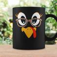 Thanksgiving Turkey Face Leopard Print Glasses Women Coffee Mug Gifts ideas