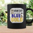On Gameday Football We Wear Gold And Blue Leopard Print Coffee Mug Gifts ideas