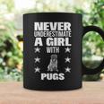 Girls Never Underestimate A Girl With Pugs Coffee Mug Gifts ideas