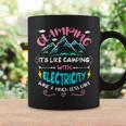 Glamping It's Like Camping With Electricity Wine & Less Dirt Coffee Mug Gifts ideas