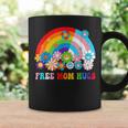 Groovy Flower Retro Rainbow Free Mom Hugs Lgbtq Pride Month Coffee Mug Gifts ideas