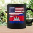 Half Cambodian Flag Vintage Cambodia Usa Coffee Mug Gifts ideas