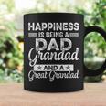 Happiness Is Being A Dad Granddad And A Great Grandad Funny Gifts For Dad Coffee Mug Gifts ideas