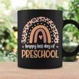 Happy Last Day Of Preschool Teacher Student Leopard Rainbow Coffee Mug Gifts ideas