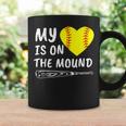 My Heart Is On The Mound Softball Bat Proud Mom Dad Coffee Mug Gifts ideas