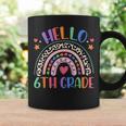 Hello 6Th Grade Leopard Boho Rainbow 1St Day Of School Coffee Mug Gifts ideas
