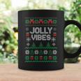 Jolly Vibes Ugly Sweater Jolly Christmas Happy Holidays Coffee Mug Gifts ideas