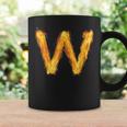 Letter W Sign Alphabet Last Name Consonants Fire Flame Gift Coffee Mug Gifts ideas