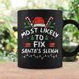 Most Likely To Fix Santa's Sleigh Christmas Family Matching Coffee Mug Gifts ideas